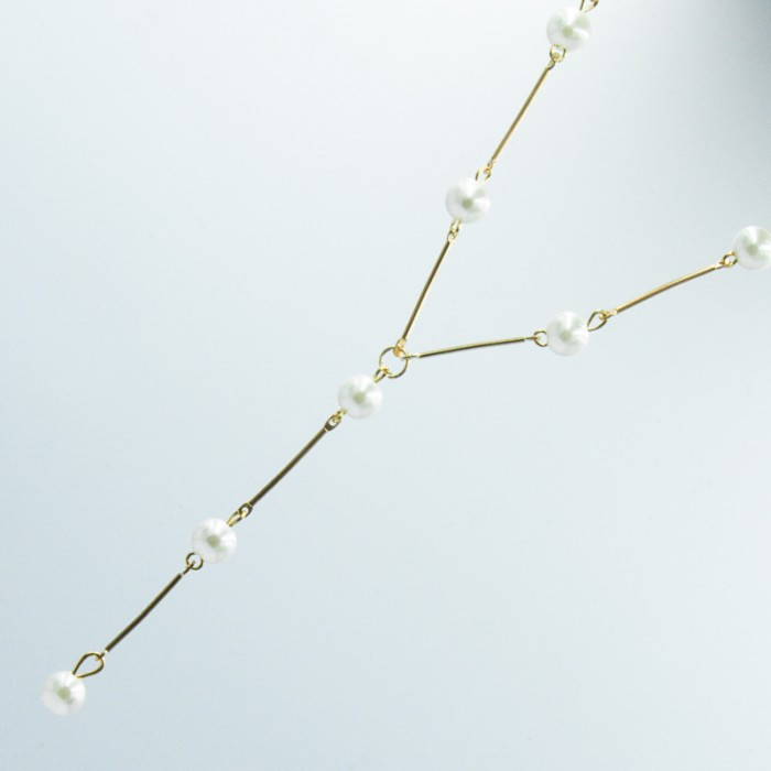 Підвіска No233 45 см із підвіскою й білими круглими кульками куплю підвіски-колє