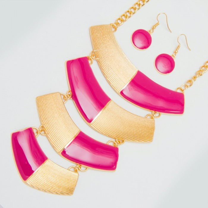 Підвіска No382 під золото з малиновою емаллю