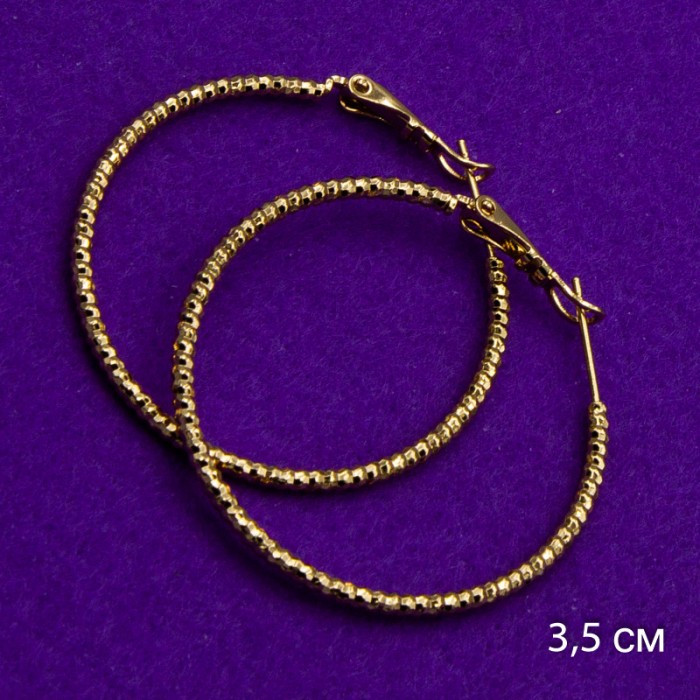 Сережки-кільця Xuping №2494 3.5мм оригінальні кручени куплю медичний сплав позолотка біжумаркет