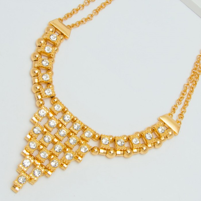 Підвіска No403 оригінальної форми зі стразами білого кольору.