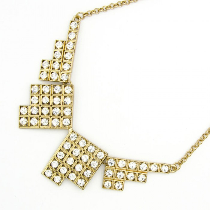 Підвіска No 462 оригінальна зі стразами на основі під золото.