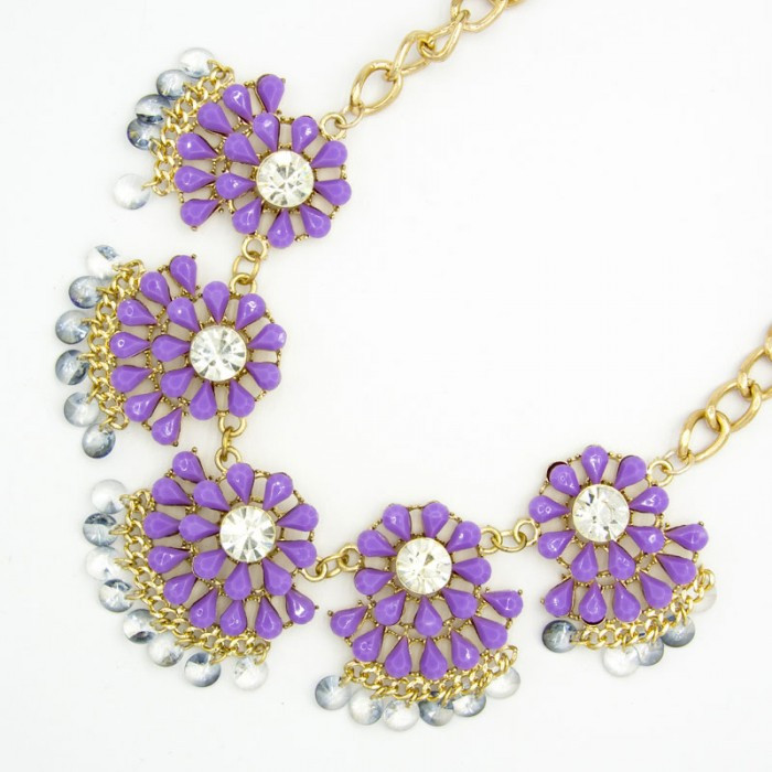 Підвіска No 488 ажурні бузкові квіточки з висувками.