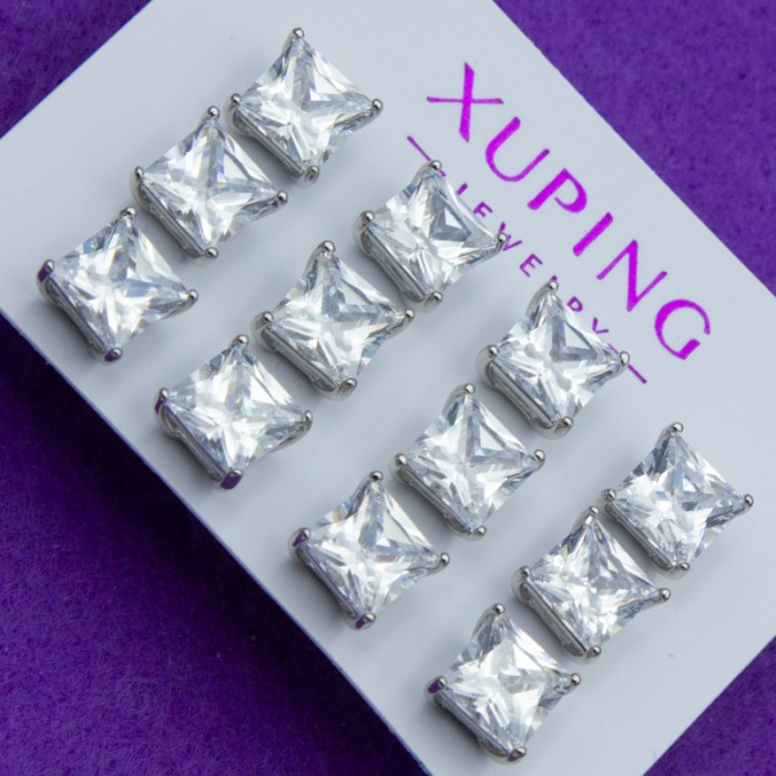 Цвяхи Xuping No14 за 6 пар із квадратним білим цирконом цирконом ювелірна біжутерія xuping Харків