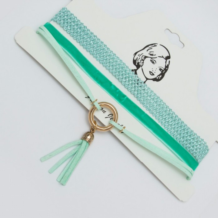 Підвіска-чекер No 835 бірюзовий у три смужки.