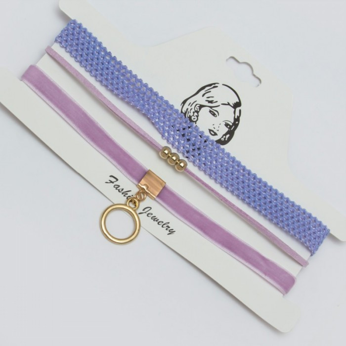 Підвіска-чекер No 840 бузковий у три смужки.