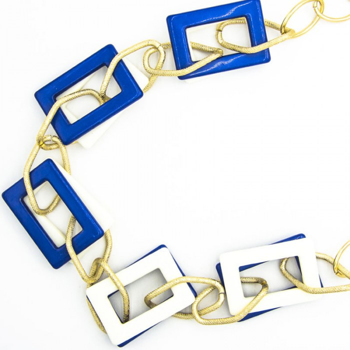 Підвіска No 868 з прямокутниками білого та синього кольору.