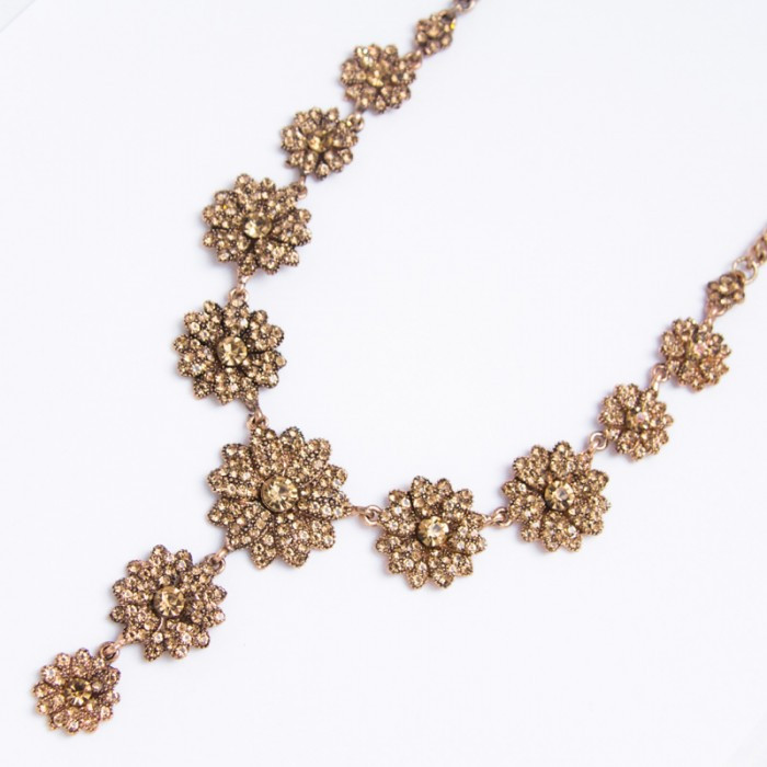 Підвіска No 1238 з квіточками в стразах.