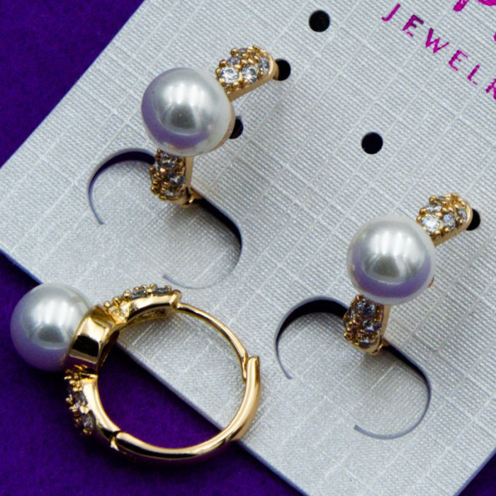 Сережки Xuping No91 з перлиною медичне золото сережки
