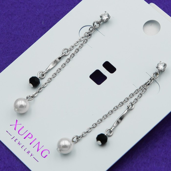 Сережки Xuping No153 довгі з перлиною бутюжерія Харків.