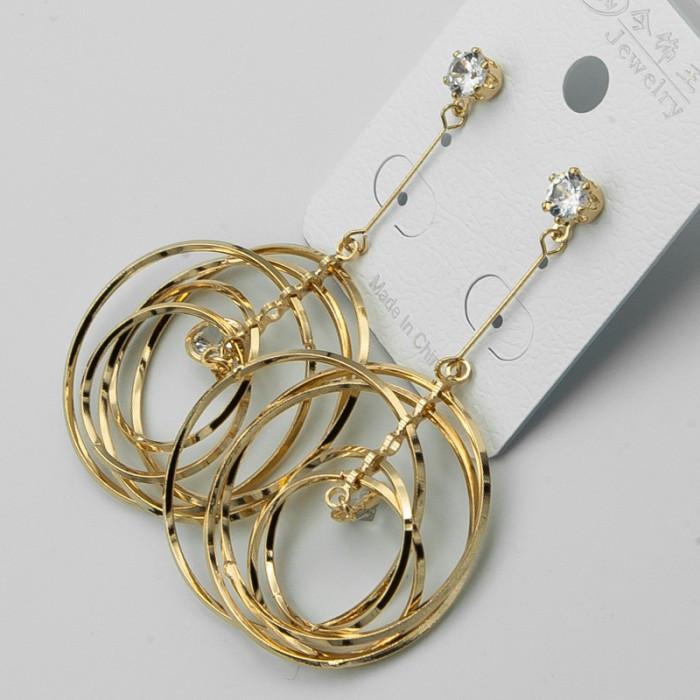 Сережки No62Л під золото з кільцями.