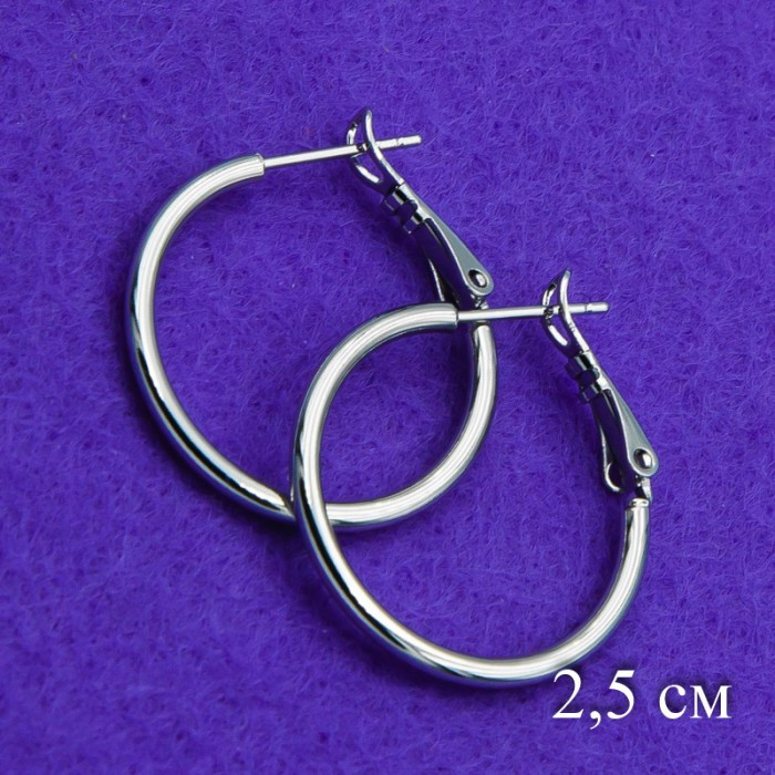 Сережки Xuping No385 2.5 см 1950 білого кольору недорого біжутерія.