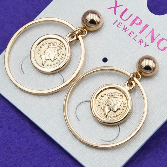 Серьги Xuping №740 с рисунком медичне золото від виробника.