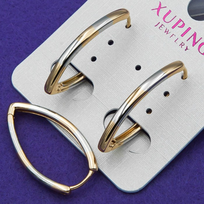 Сережки Xuping No936 двоколірний куточок.