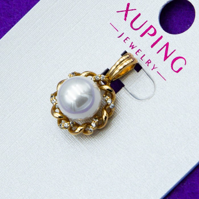 Кулон Xuping №355 з перлиною у двоколірному металі куплю хрестики Xuping у постачальника