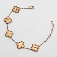 Браслет сталь No3 Клевер у золоті браслет конюшини клевер Ван кліфф сталь біжутерія