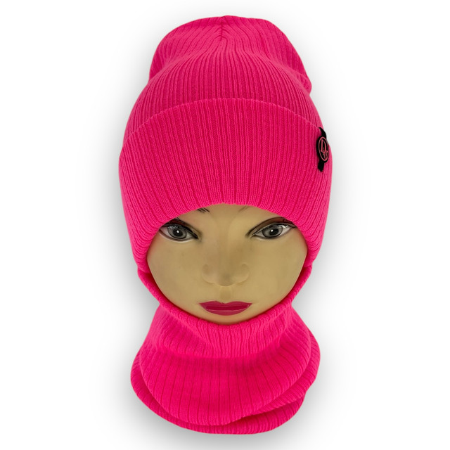 Детский комплект - шапка и шарф для девочки