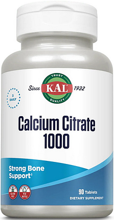 Кальцій цитрат KAL Calcium Citrate 1000 90 таблеток, фото 1