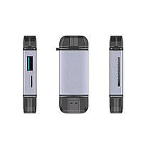 Кардрідер OTG 6 в 1 TF, SD,MicroSD, USB C, USB3.1, фото 5