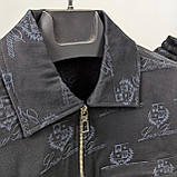 Чоловічий спортивний костюм на змійці Loro Piana CK7550 чорний M, XXL, фото 6