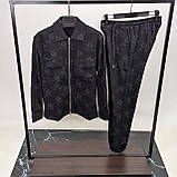 Чоловічий спортивний костюм на змійці Loro Piana CK7550 чорний M, XXL, фото 2