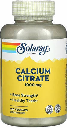 Кальцій цитрат Solaray Calcium Citrate 1000 mg 120 капсул, фото 1