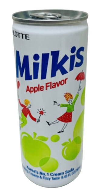 Купить Молочный газированный напиток Lotte Milkis со вкусом яблока