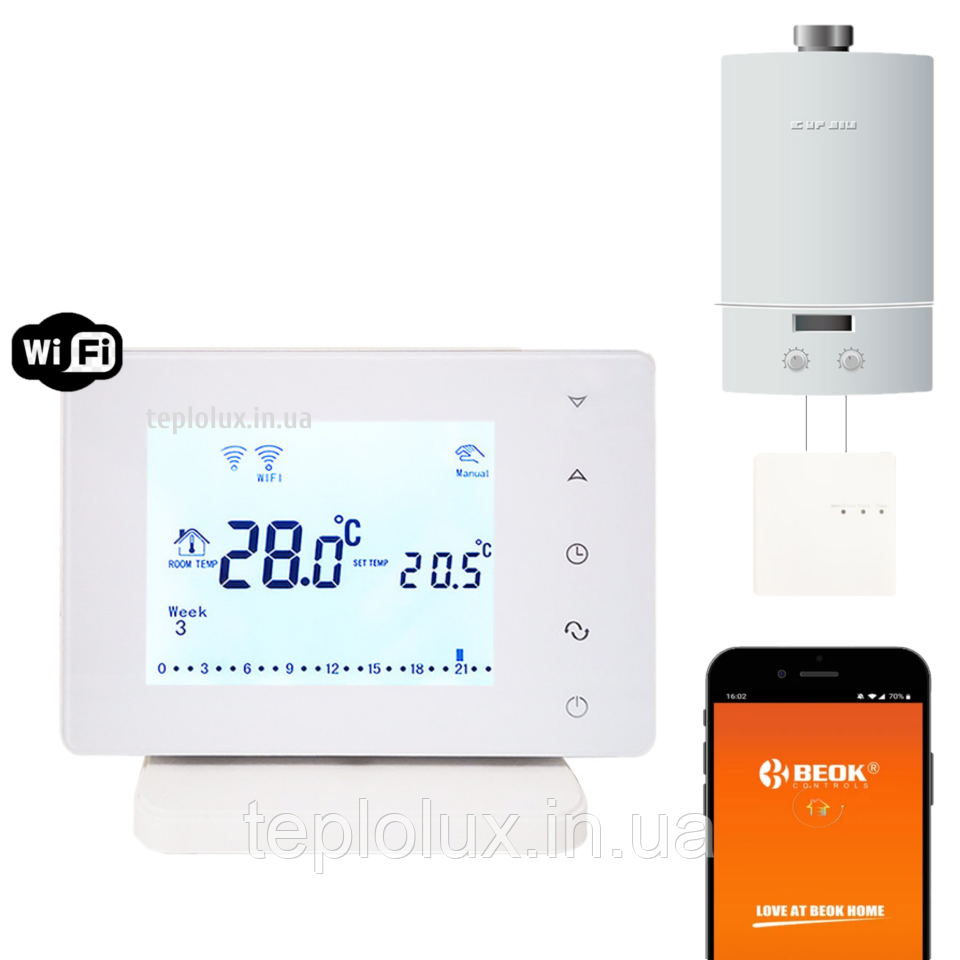 Бездротовий терморегулятор для газового котла Ecoset BOT306RF WIFI