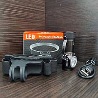 Ліхтар налобний 6603 (діод P8, акумулятор 16340, магніт, клипса, Type-C)