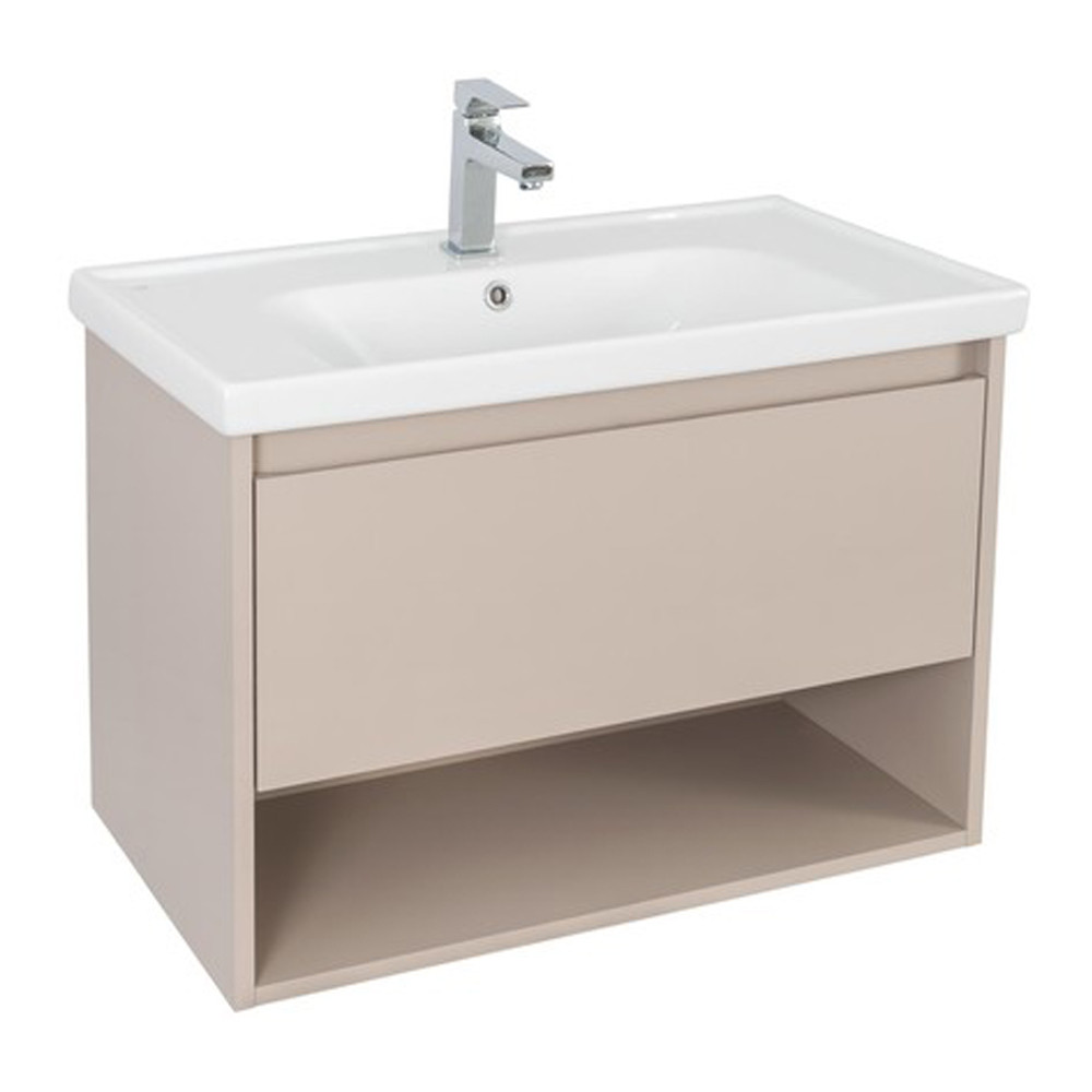 Тумба Єдда (CAPPUCHINO-MATT) з умивальником 80 см консольна, фото 1