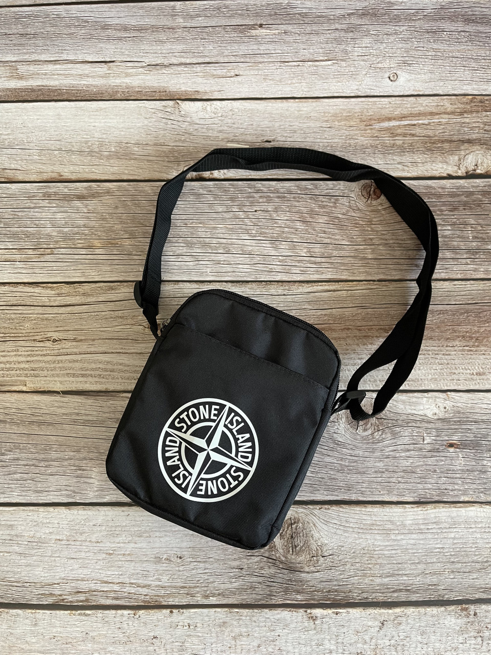 Маленька сумка через плече Stone Island стон айленд чорна, фото 1