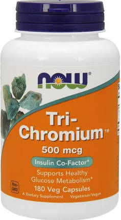 Хром NOW Tri-Chromium 500 mcg 180 капс, фото 1