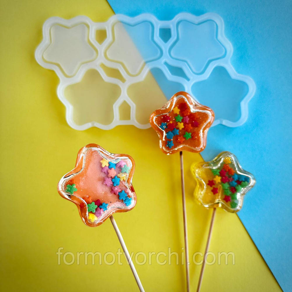 Силіконовий молд для льодяників "Зірка-брязкальце"
