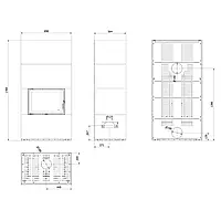 Камін Kratki FLOKI BOX 8 kW Ø 160 в обудові з керамограніту, фото 6