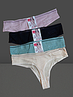 Труси стрінги жіночі бавовна стрейч №2785 р.42-44 46 48.От 6шт по 28грн., фото 4