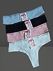 Труси стрінги жіночі бавовна стрейч №2785 р.42-44 46 48.От 6шт по 28грн., фото 2