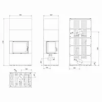 Камін Kratki FLOKI BOX лівий 8 kW Ø 160 в обудові з керамограніту, фото 5
