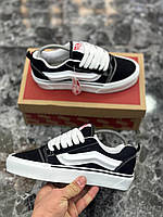 Vans knu skool black white, Чоловічі чорні Кеди Vans Old Skool KNU, Вананс олд-кул