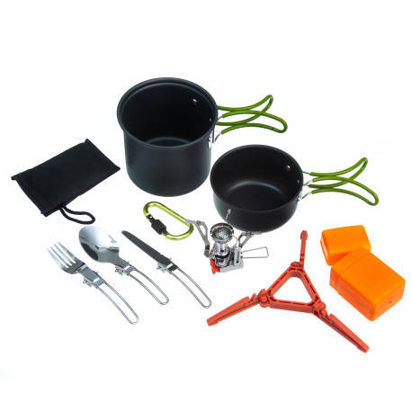 Набір похідного посуду з газовим пальником на 2-3 персони BF, фото 1