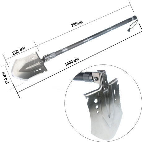 Лопата багатофункціональна складана саперна туристична для авто протиударна 100 см BF