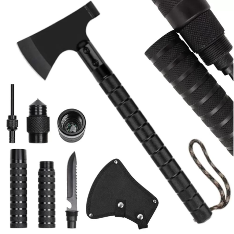 Сокира складана багатофункціональна туристична для виживання 9 в 1 в чохлі BF