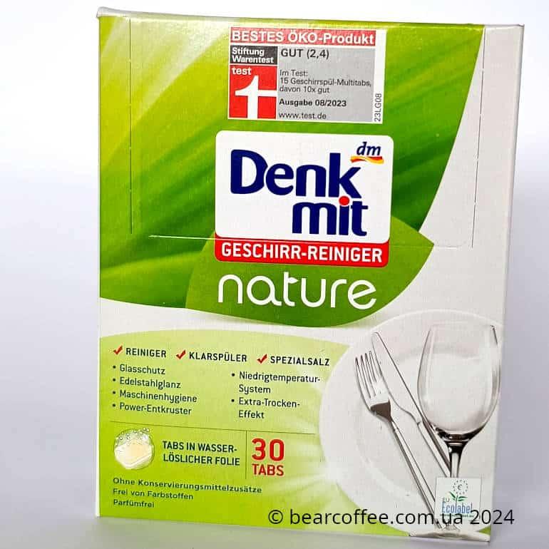 Таблетки Denkmit Nature для посудомийних машин 30 шт Еко Німеччина, Засоби для миття посуду