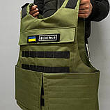Плитоноска, потужний бронежилет хакі, чохол для плит із розвантаженням для військового ВСУ текстильний, фото 3