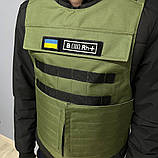 Плитоноска, потужний бронежилет хакі, чохол для плит із розвантаженням для військового ВСУ текстильний, фото 5