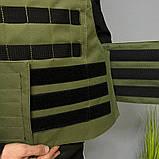 Плитоноска, потужний бронежилет хакі, чохол для плит із розвантаженням для військового ВСУ текстильний, фото 7