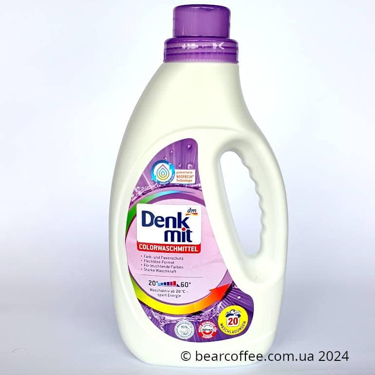 Гель для прання кольорового одягу DenkMit Colorwaschmittel безфосфатний 20 прань 1,1л Німеччина