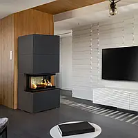 Камін Kratki NBC 7 в обудові HOME EASY BOX стальний - чорний, фото 6