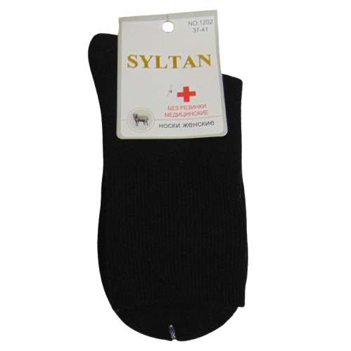 Лікувальні шкарпетки термо кашемір Syltan 37-41 чорні 1202, фото 1