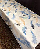 Скатертина-клейонка CPP 135 см — на відріз від 1 м, флізелінова основа, узор із пір’ям, фото 4