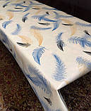 Скатертина-клейонка CPP 135 см — на відріз від 1 м, флізелінова основа, узор із пір’ям, фото 3