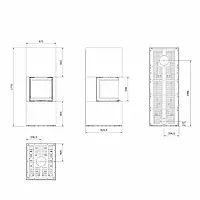 Камін Kratki NBC 500/500 Ø 200 гільйотина, висока конструкція з керамограніту, фото 5